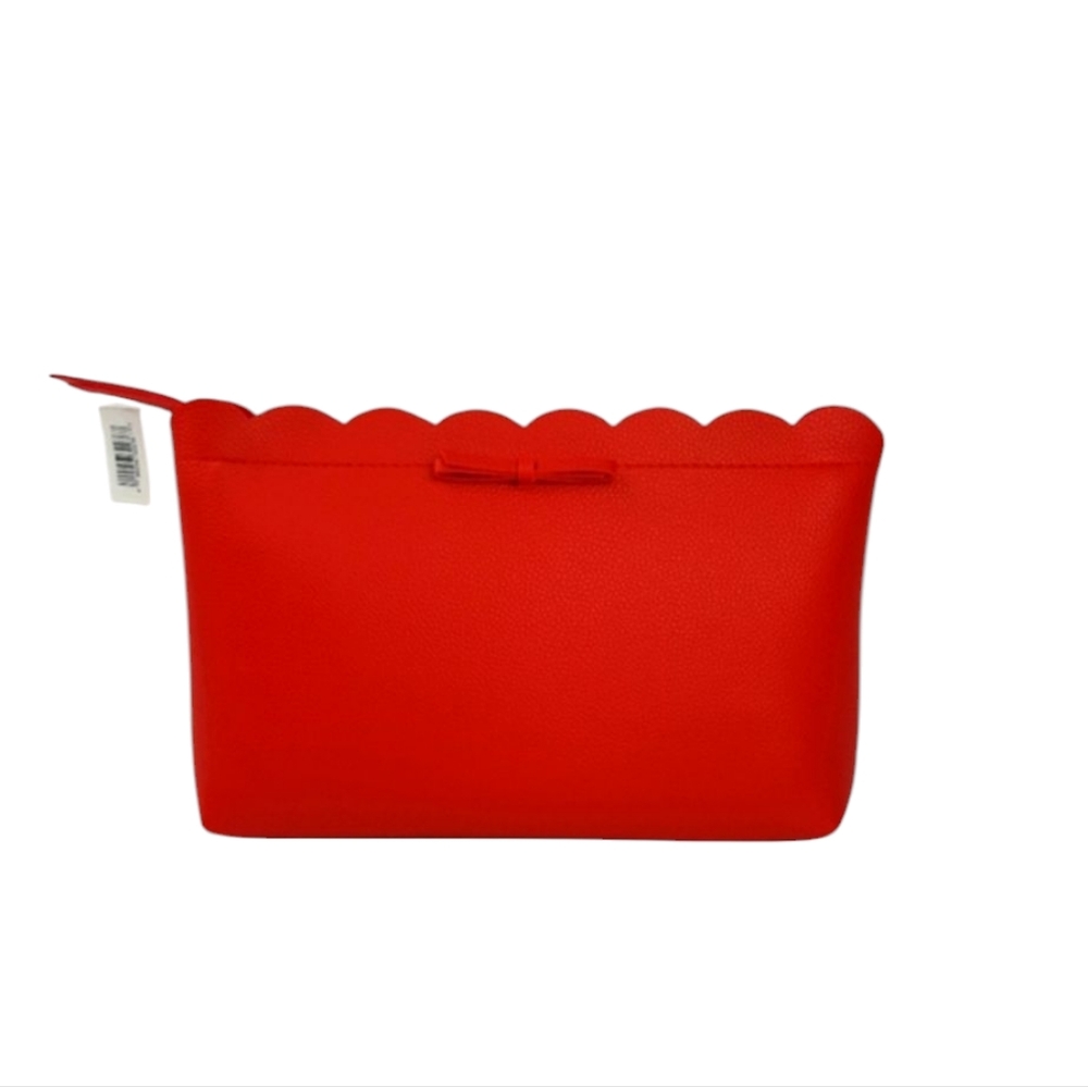 ULTA Red Bow Scalloped Cosmetic Travel Bag